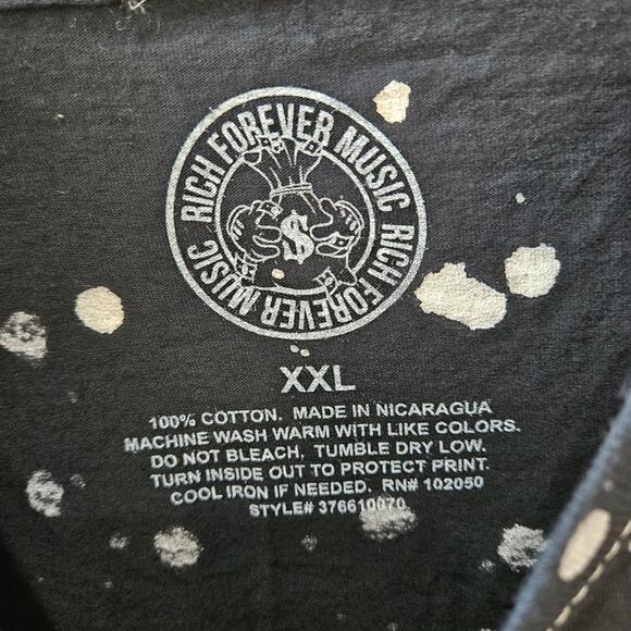 Rich Forever Music Plug Walk Graphic Music Black Tee Size XXL - Picture 4 of 6